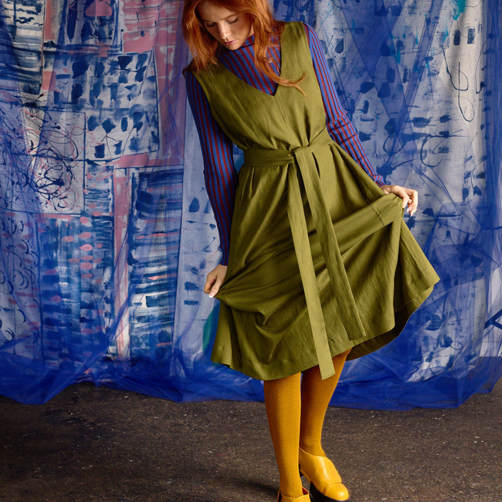 Ladies Merino Tights | Geo Ochre