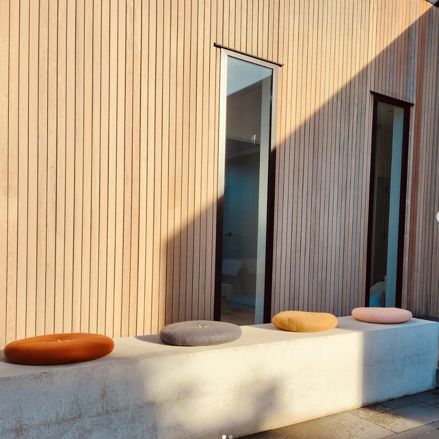 Button Cushion | Tangerine