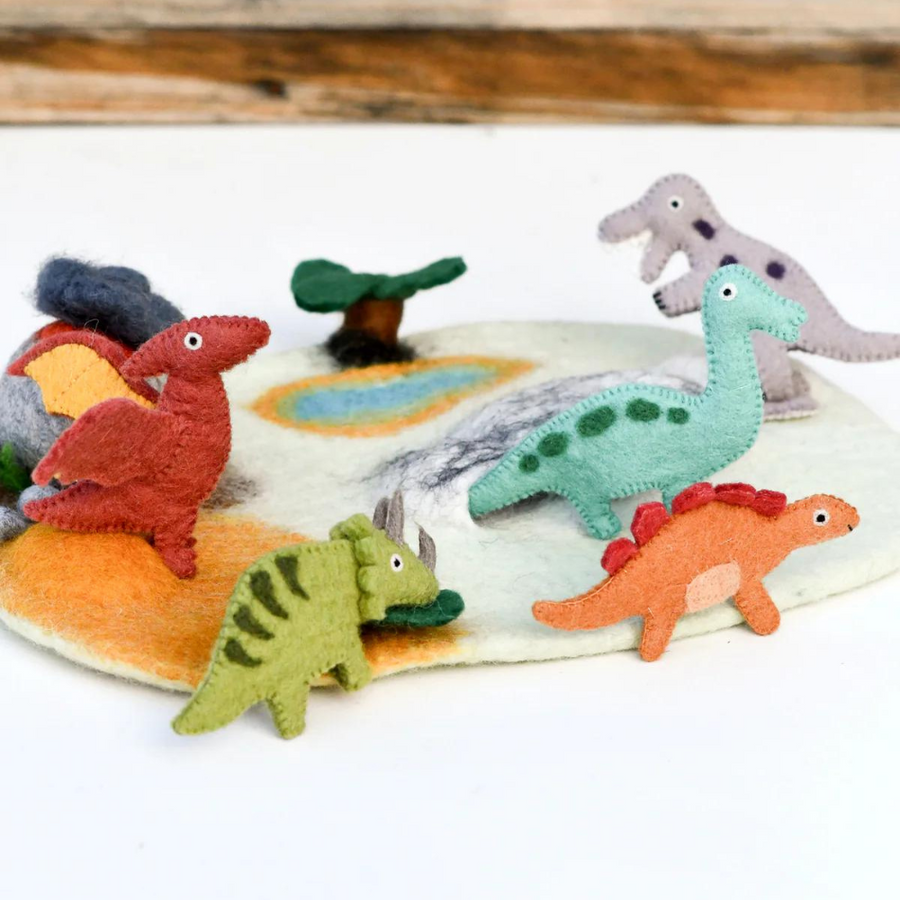 Finger Puppet Set | Dinosaurs - Merino & Me