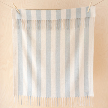 Lambswool Baby Blanket | Oatmeal & Grey Stripe