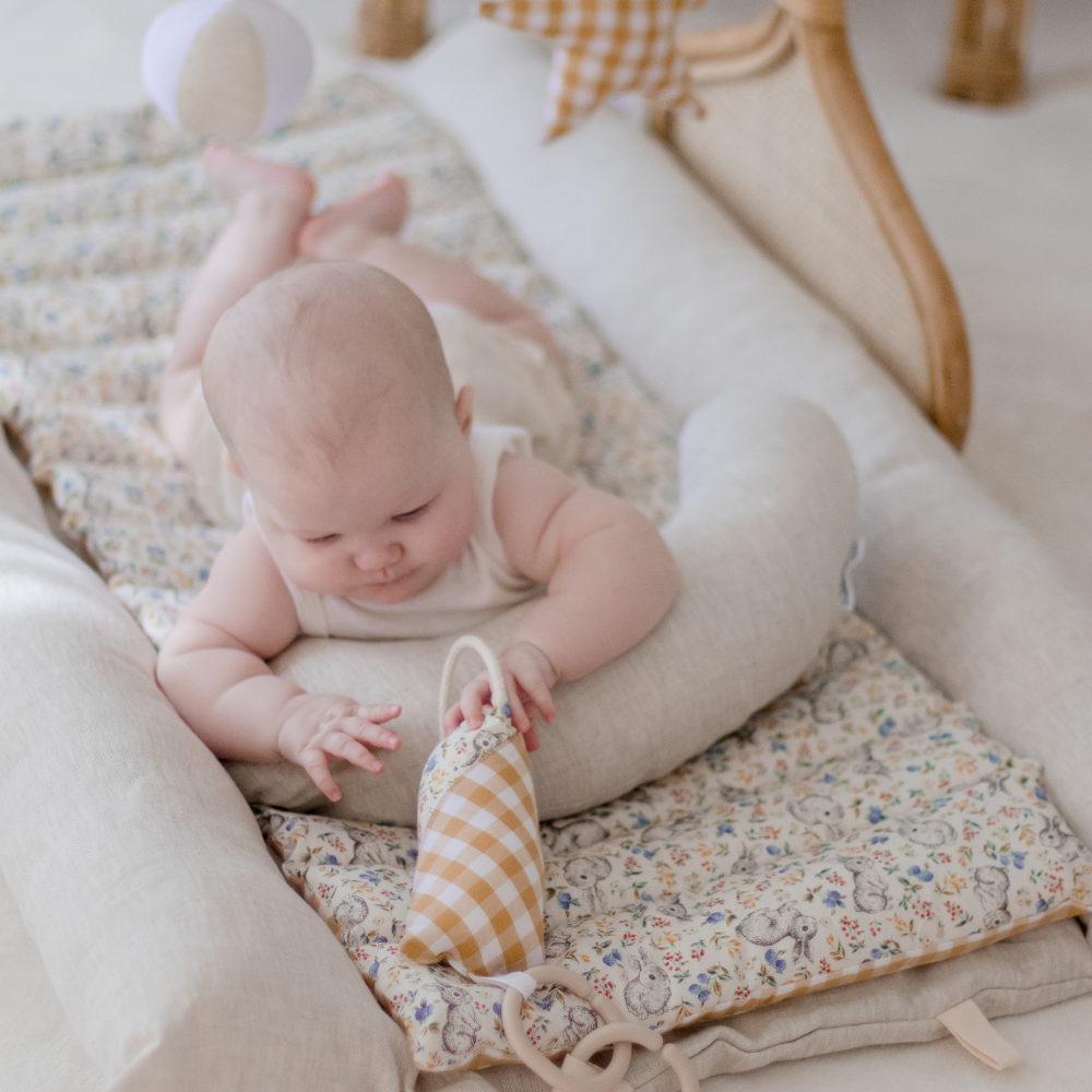 Rattan Play Gym Bundle | 100% Wool Filled | Natural Bunny