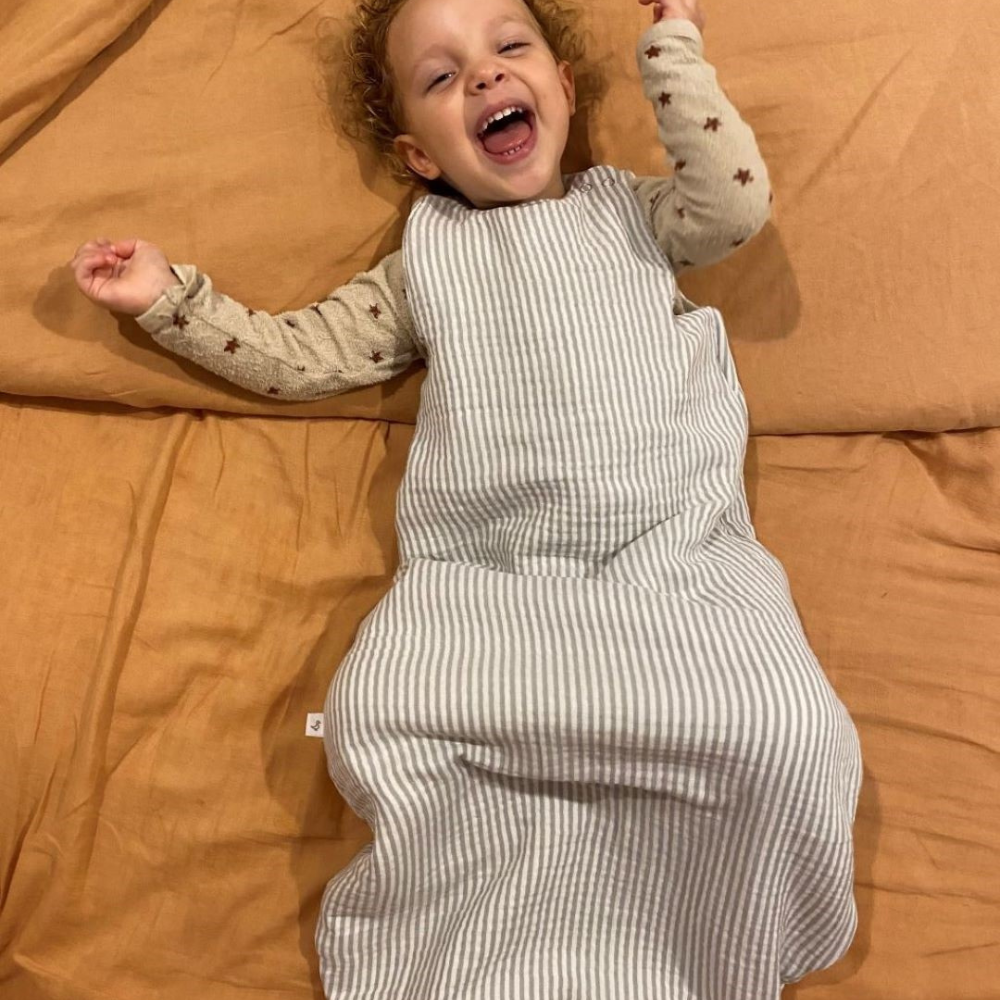 Winter Merino Sleeping Bag | Eucalyptus Stripe - Merino & Me