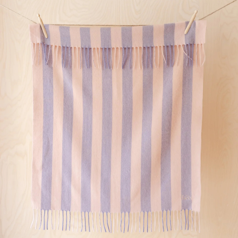Lambswool Baby Blanket | Pink & Lilac Stripe
