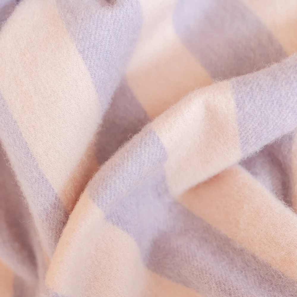 Lambswool Baby Blanket | Pink & Lilac Stripe