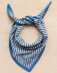 Merino Wool Triangle Scarf | Blue Stripe