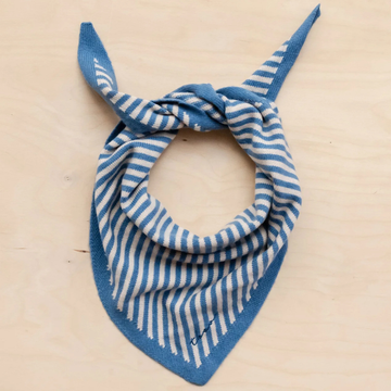 Merino Wool Triangle Scarf | Blue Stripe