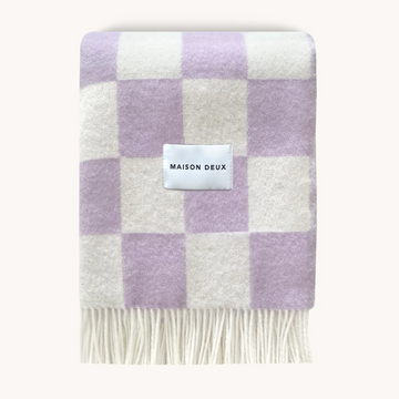 Checkerboard Blanket | Lilac White