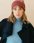 Cashmere & Merino Beanie | Two-Tone Pink