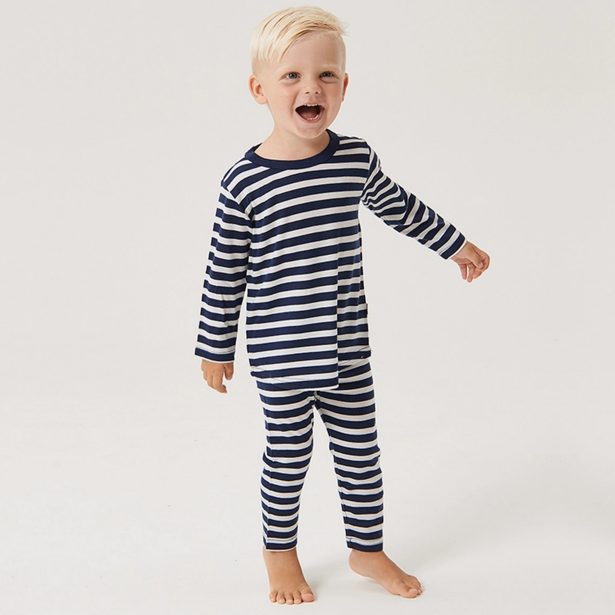 Merino Pyjama Set | Denim Stripe - Merino & Me