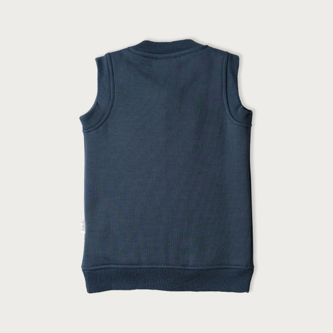 Merino Fleece Vest | Denim - Merino & Me