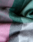 Lambswool Blanket Scarf | Blue Modern Check
