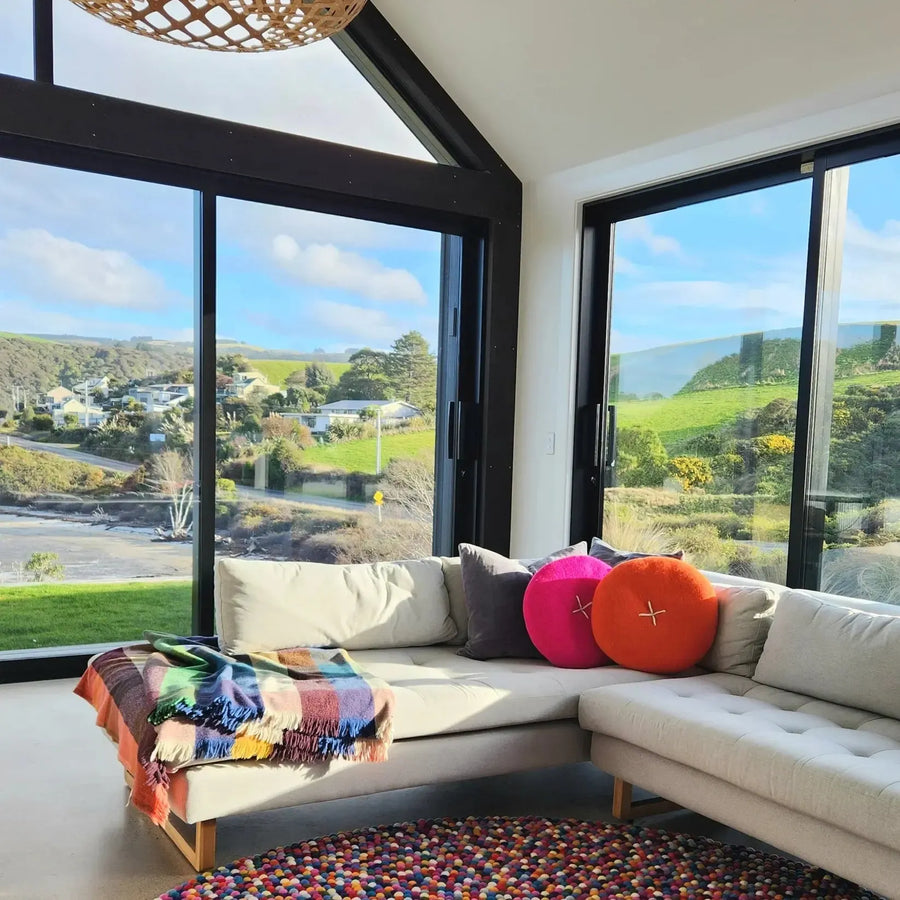 Button Cushion | Tangerine