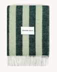 Merino & Me Strip Green Wool Blanket 