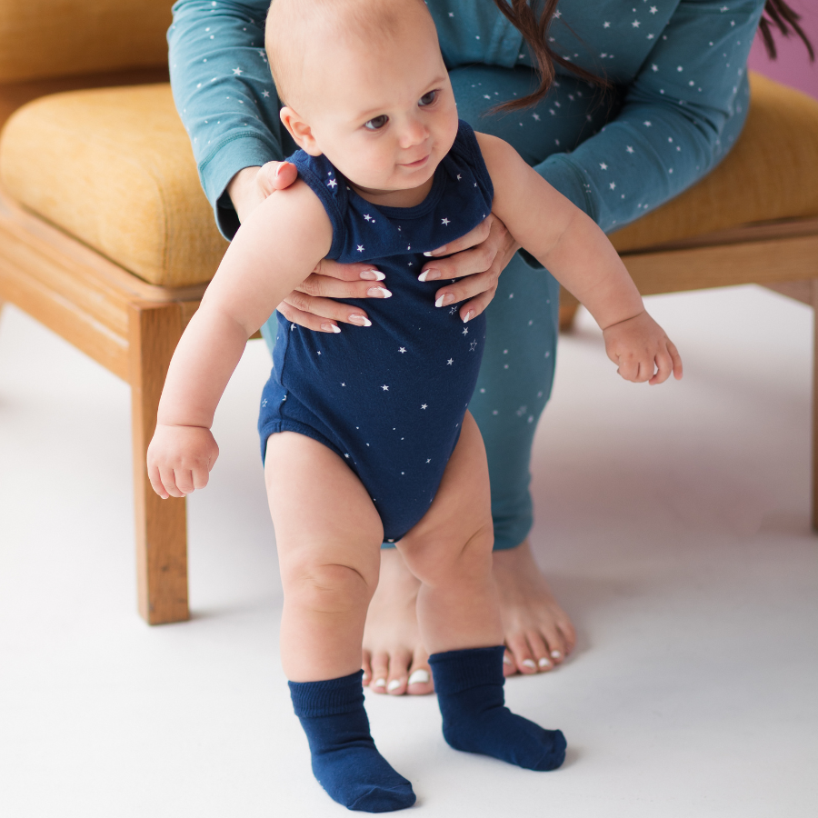 Grip Dot Sleepy Socks | Midnight - Merino & Me