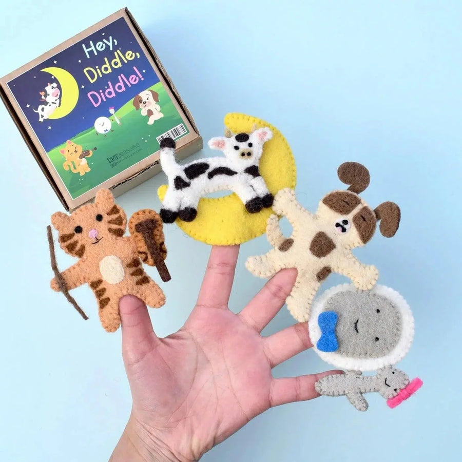 Finger Puppet Set | Hey Diddle Diddle - Merino & Me