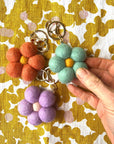 Felt Flower Keychain | Teal