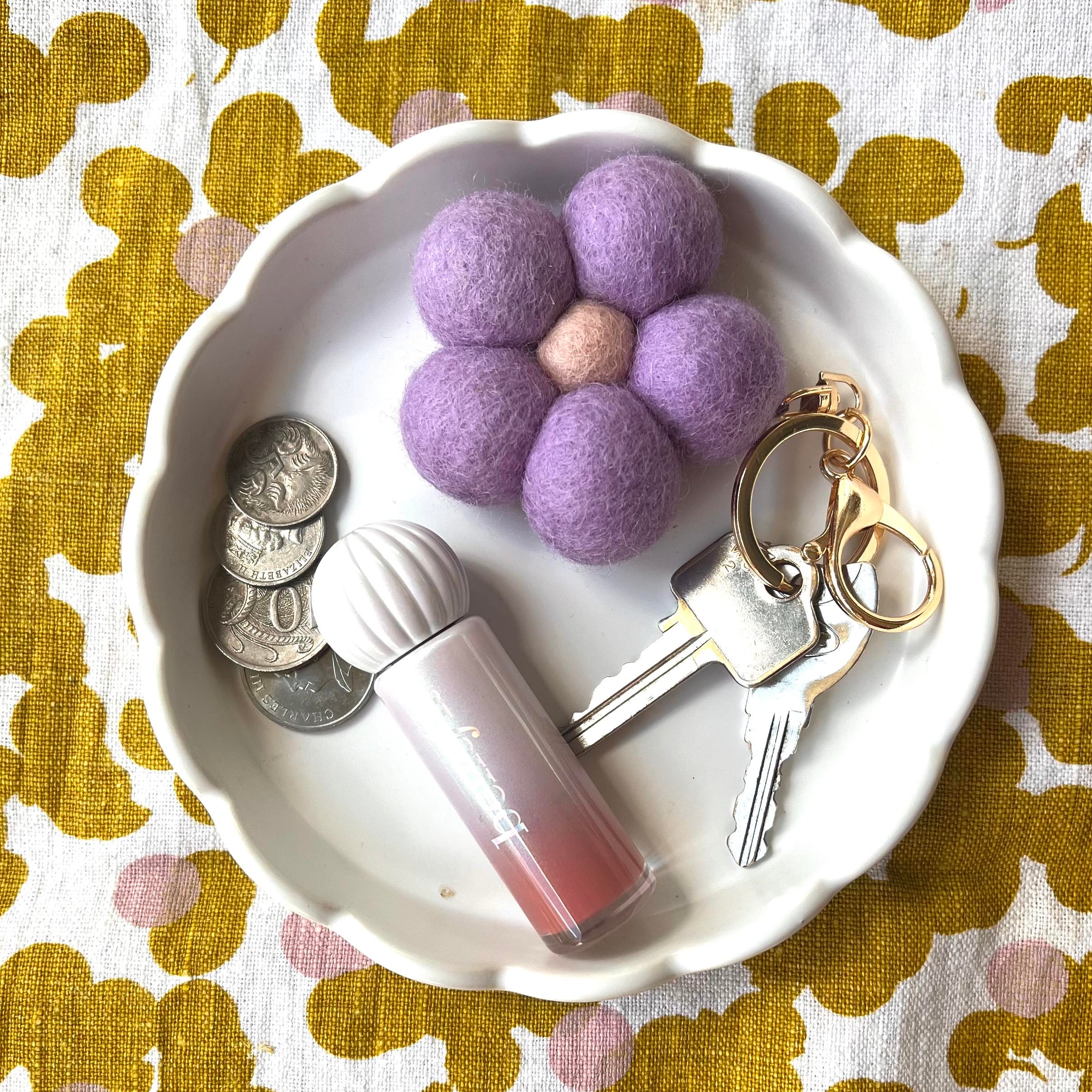 Felt Flower Keychain | Lilac