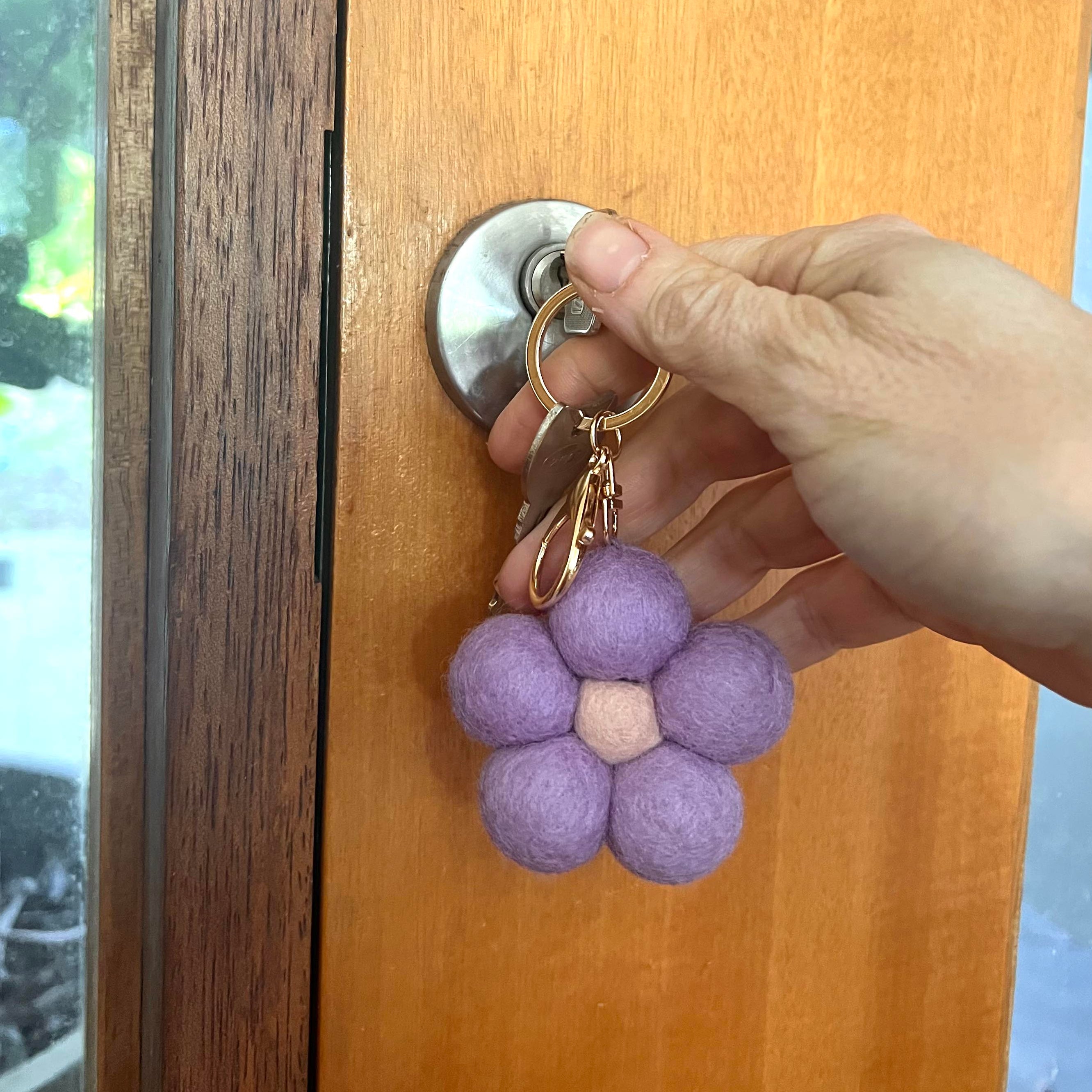 Felt Flower Keychain | Lilac