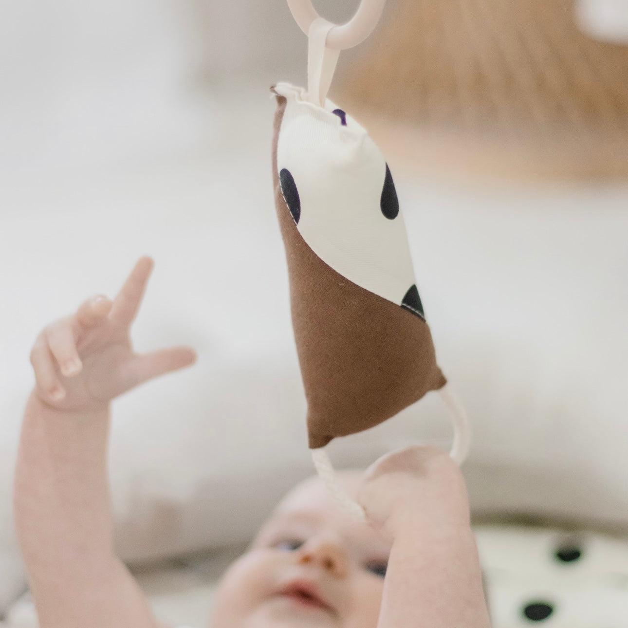 Rattan Play Gym Bundle | 100% Wool Filled | Chocolate Spot