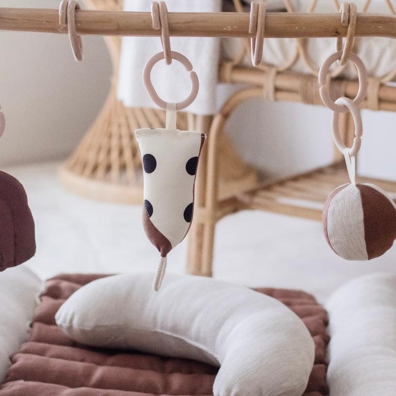 Rattan Play Gym Bundle | 100% Wool Filled | Chocolate Spot