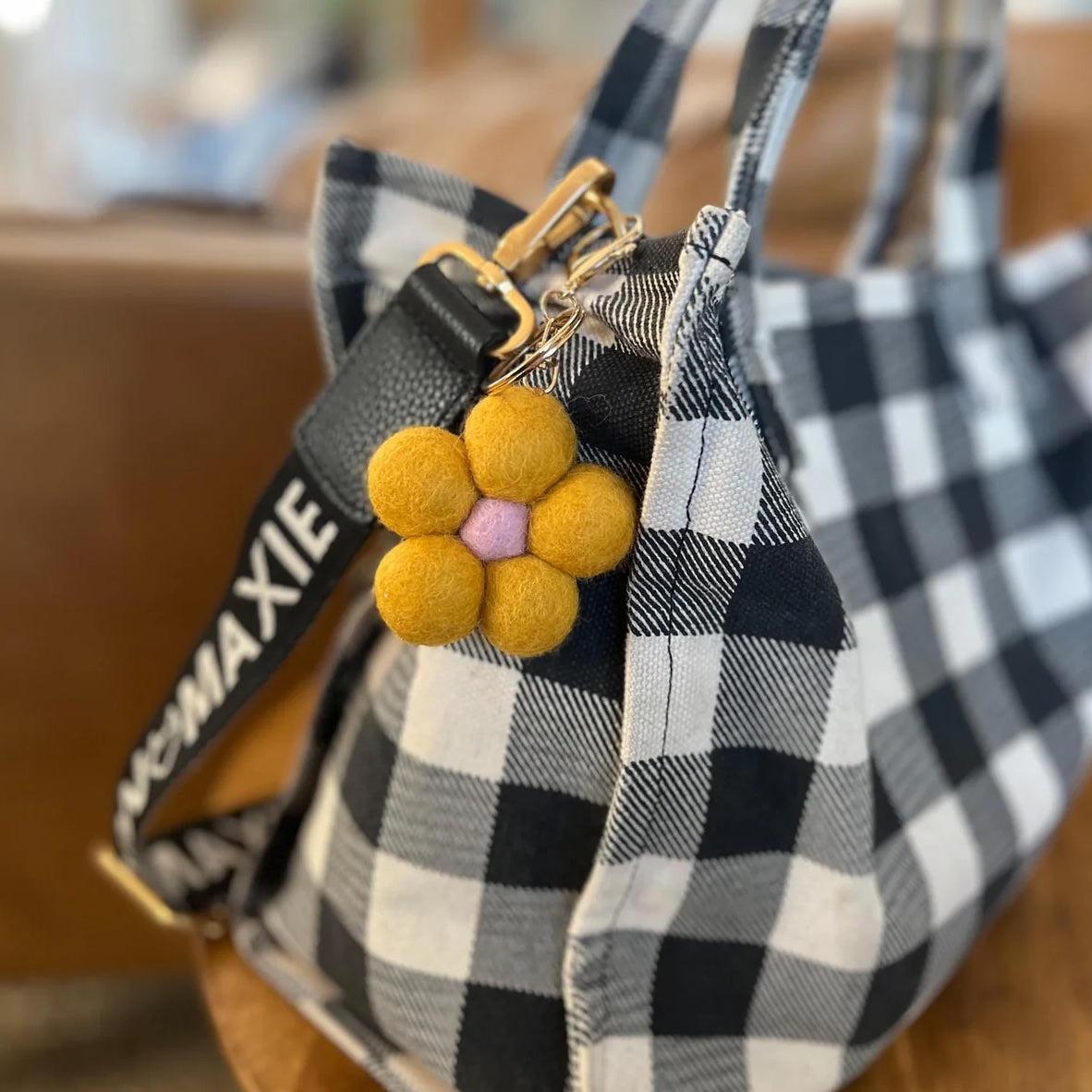 Felt Flower Keychain | Yellow Flower - Merino & Me