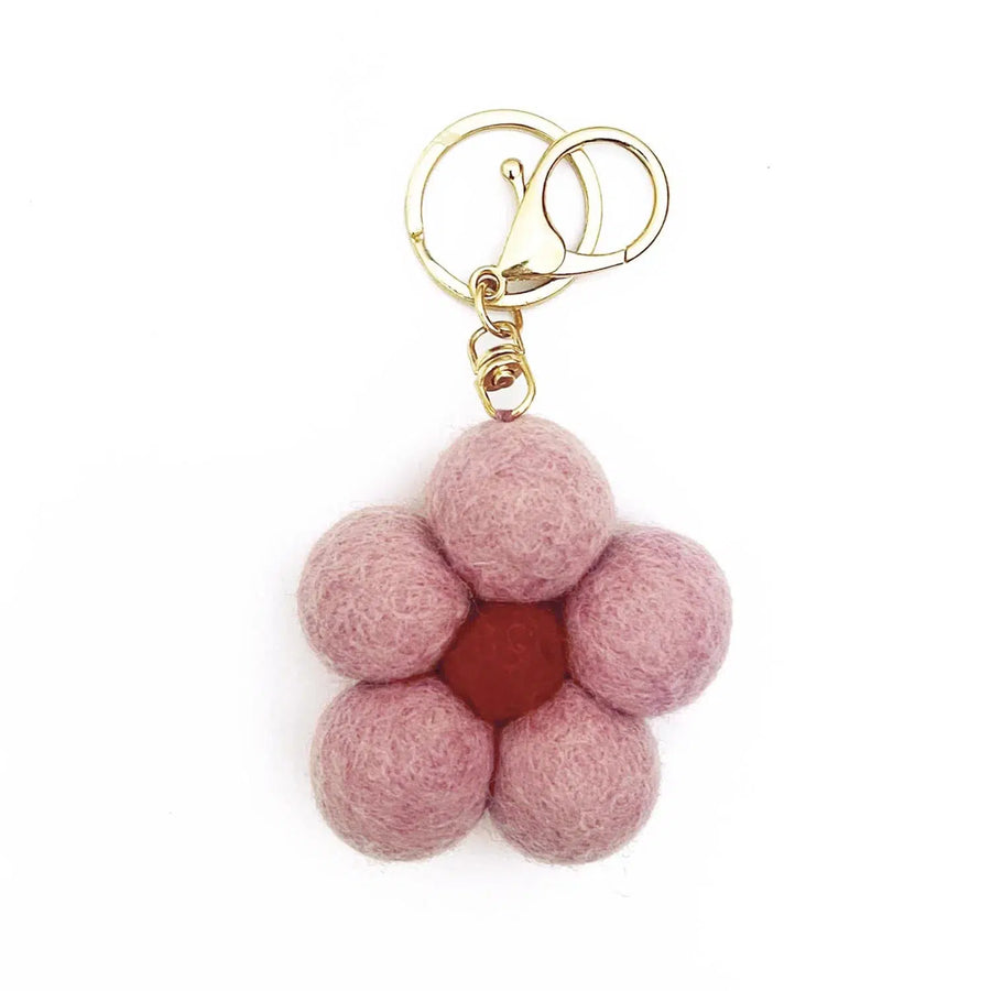 Felt Flower Keychain | Pink Flower - Merino & Me