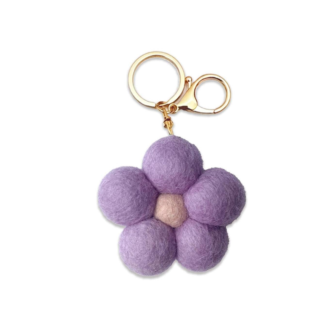 Felt Flower Keychain | Lilac
