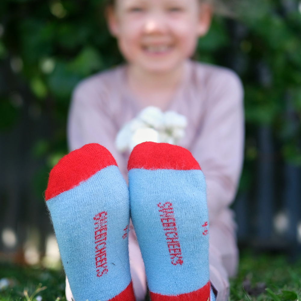 Thick Merino Gumboot Socks | Light Blue Clouds - Merino & Me