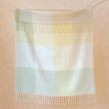 Lambswool Baby Blanket | Green Block Check [PREORDER DUE 1st DEC]