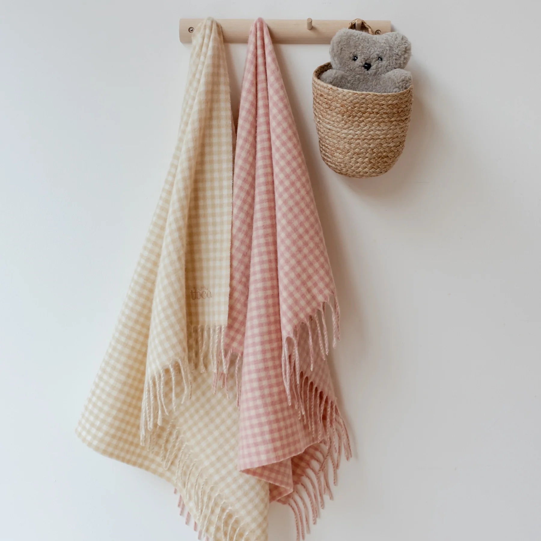 Lambswool Baby Blanket | Pink Gingham