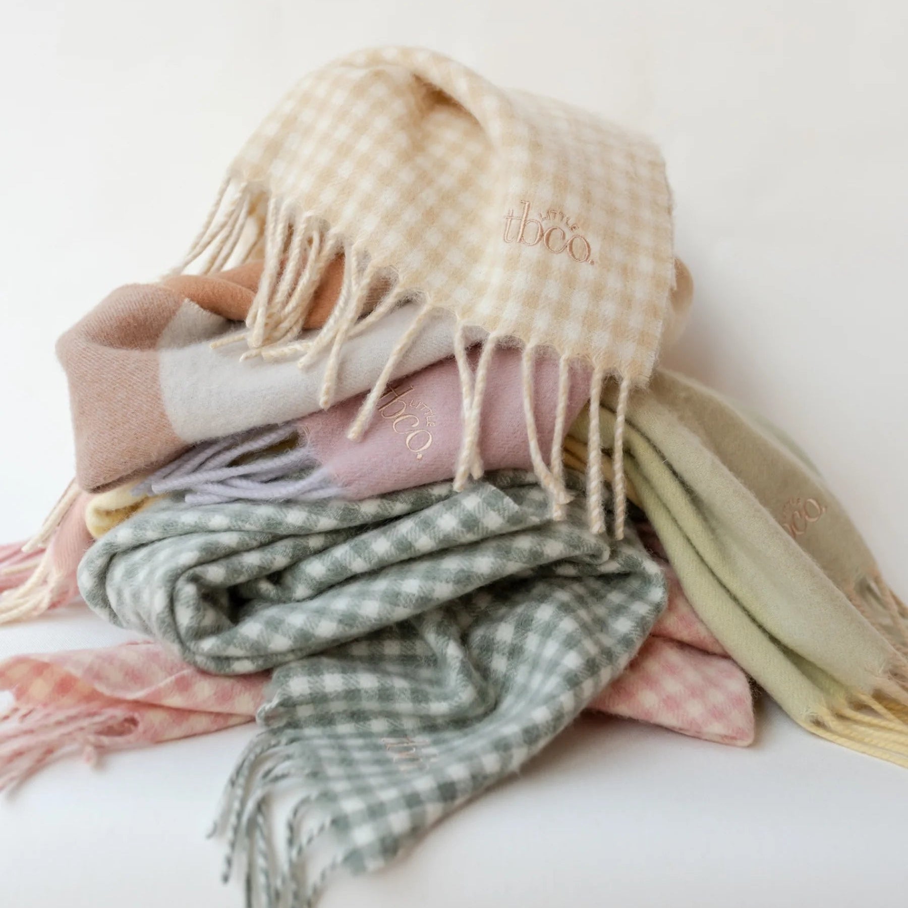 Lambswool Baby Blanket | Sage Gingham