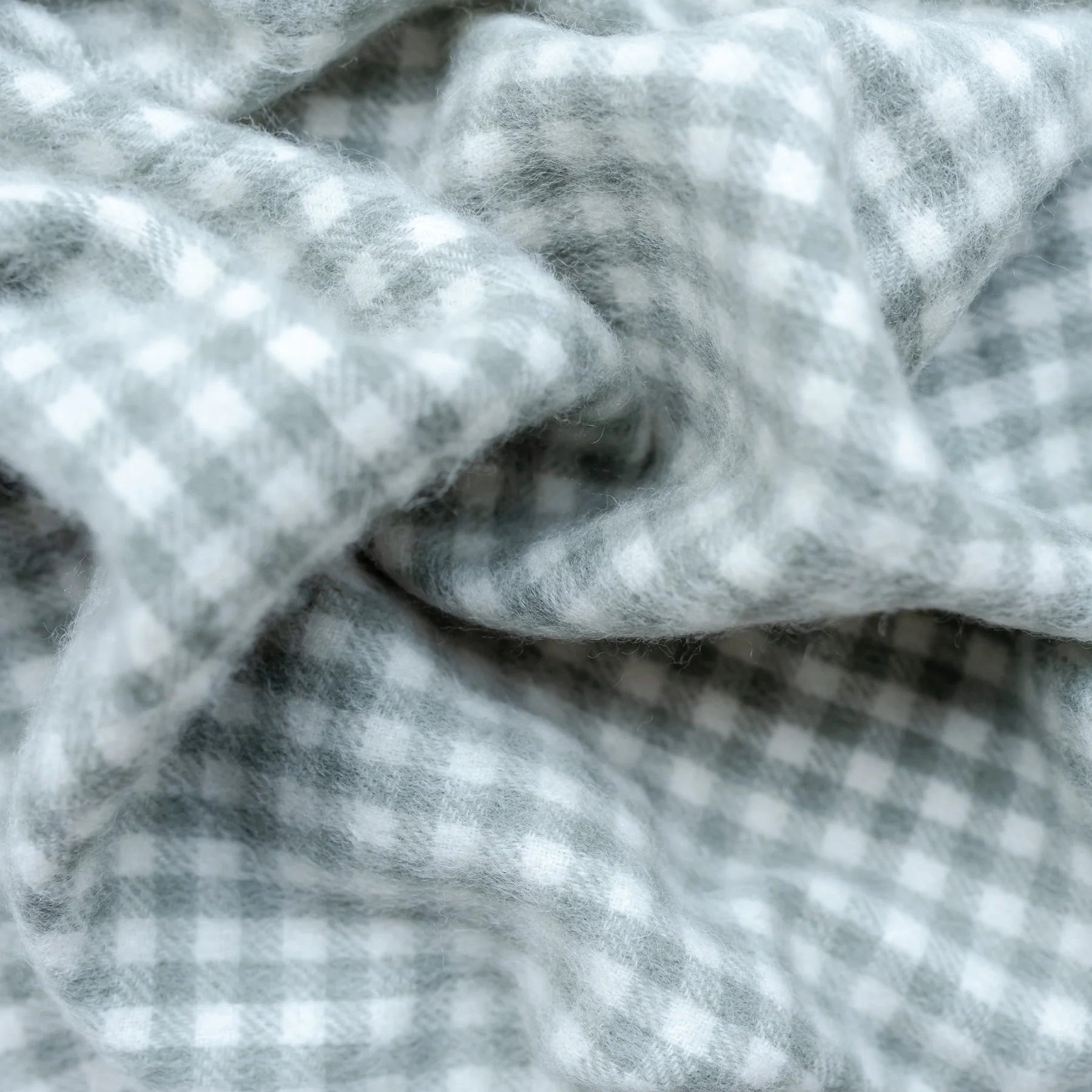 Lambswool Baby Blanket | Sage Gingham