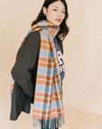 Lambswool Oversized Scarf | Lilac Multi-Check