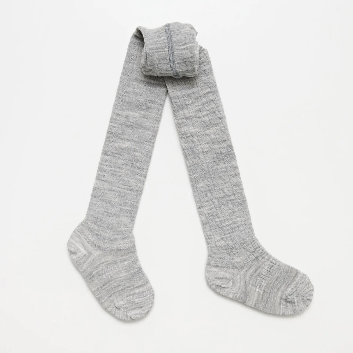 Baby & Kids Tights | Grey Marle Cable - Merino & Me
