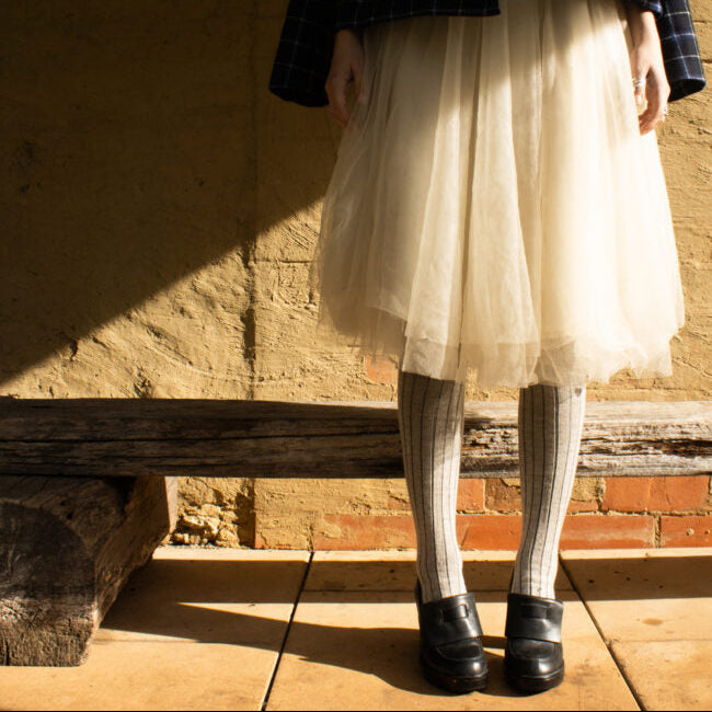 Long Rib Merino Wool Socks | Marble