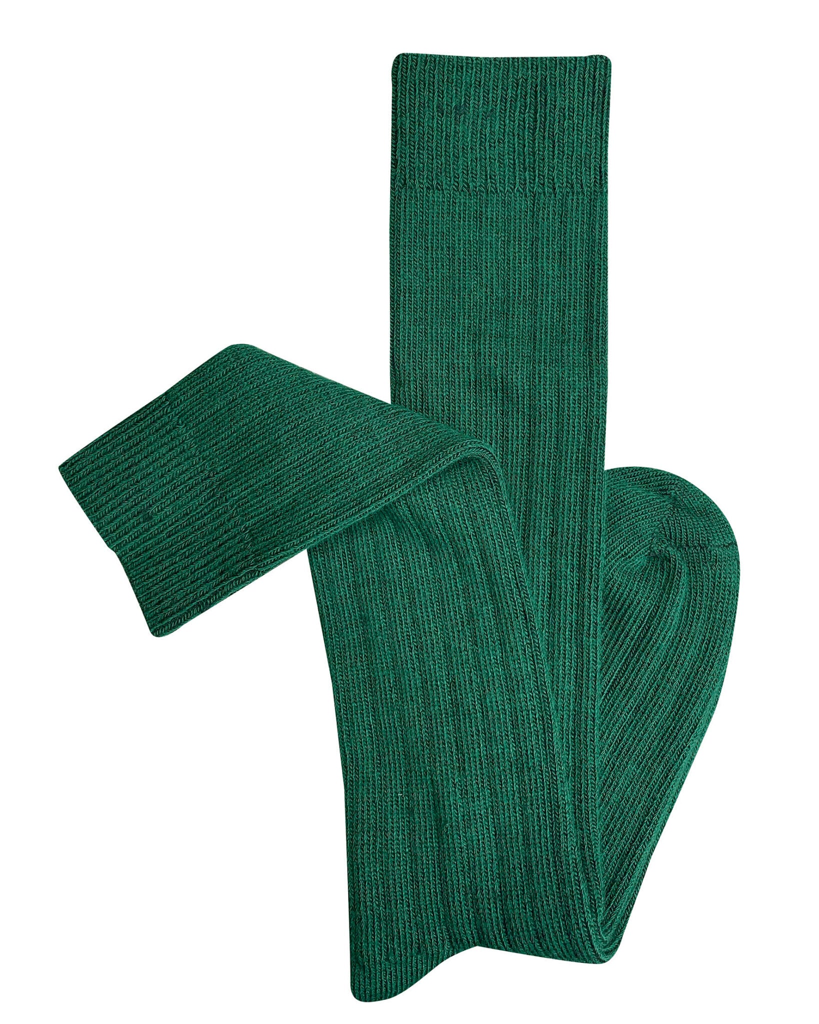 Long Rib Merino Wool Socks | Green