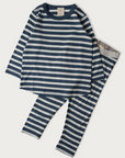 Merino Pyjama Set | Denim Stripe