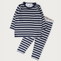 Merino Pyjama Set | Navy Stripe - Merino & Me