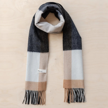 Lambswool Oversized Scarf | Monochrome Edge Check [PRE-ORDER]