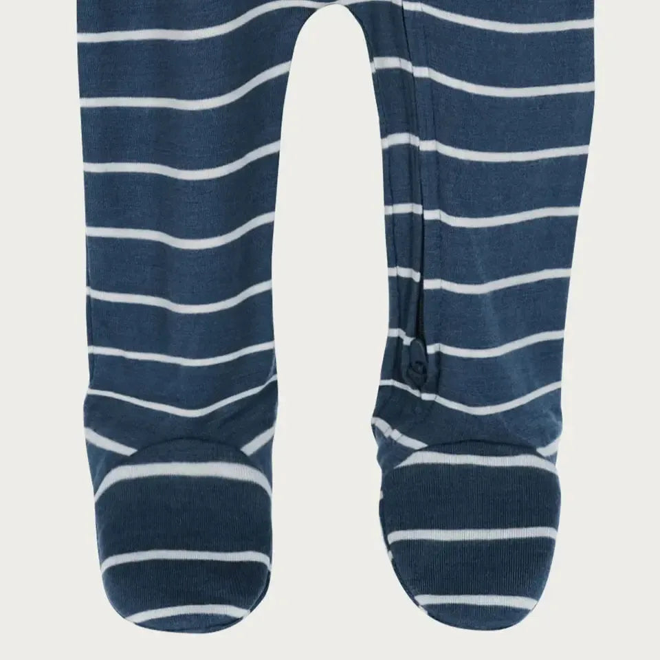Merino Footed All in One | Denim Stripe