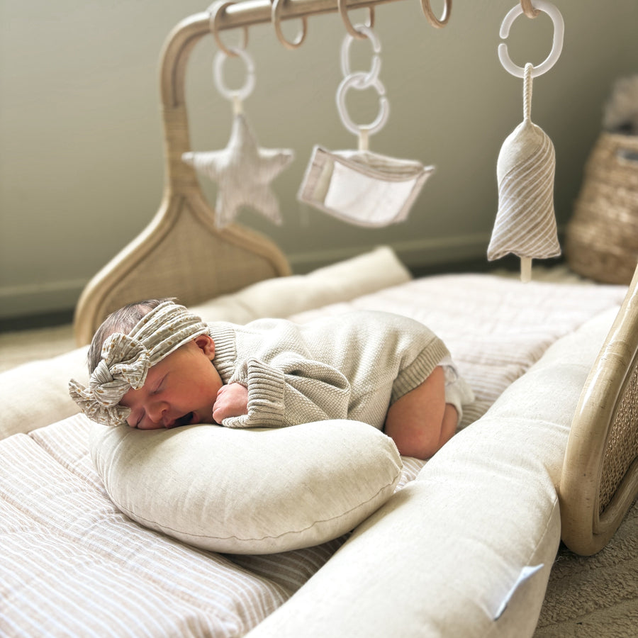 Rattan Play Gym Bundle | 100% Wool Filled | Lined Linen