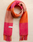 Lambswool Oversized Scarf | Pink Square Check [PRE-ORDER]
