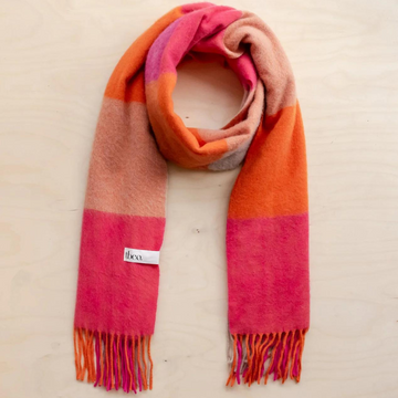Lambswool Oversized Scarf | Pink Square Check
