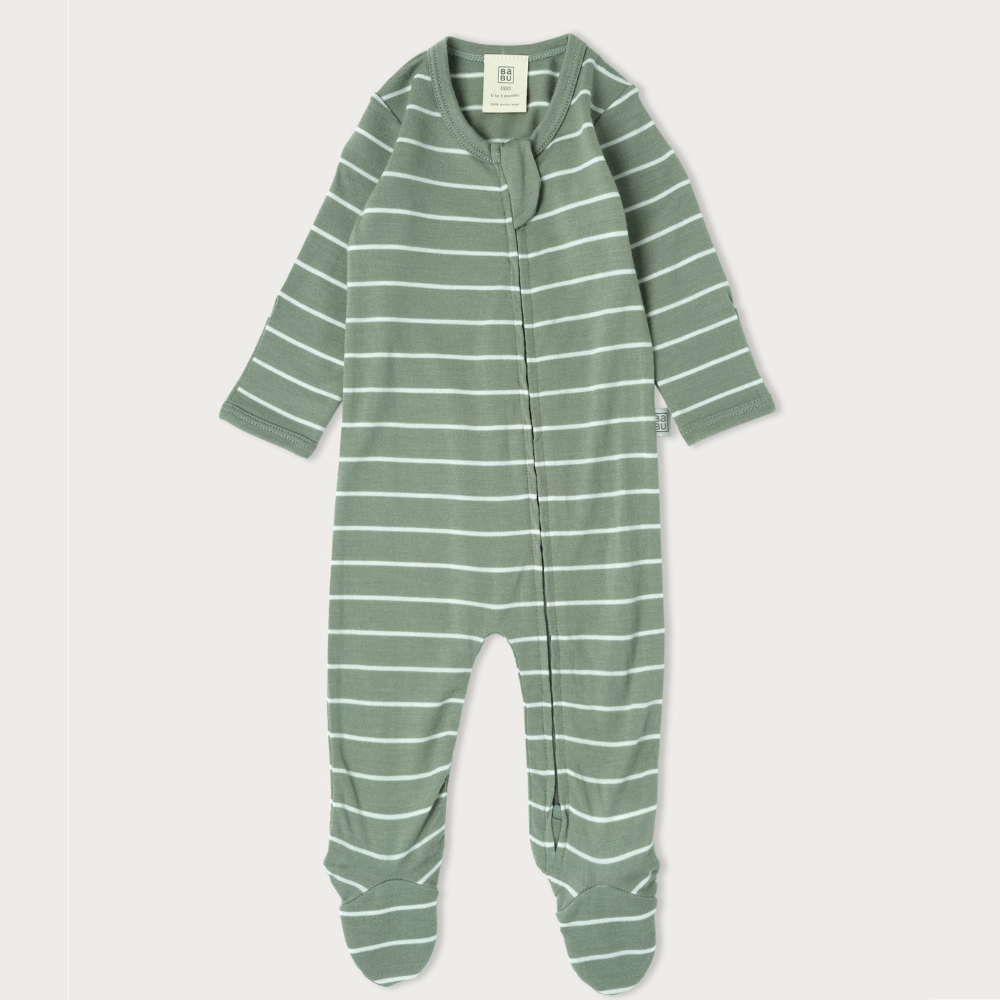 Merino All in One | Sage Stripe - Merino & Me