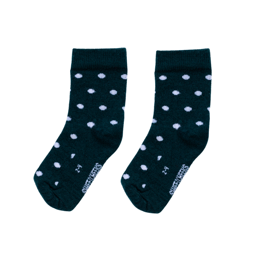 Crew Merino Socks | Forest Green Dots - Merino & Me