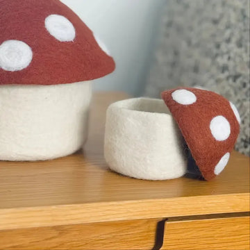 Mini Toadstool Trinket Box | Rust