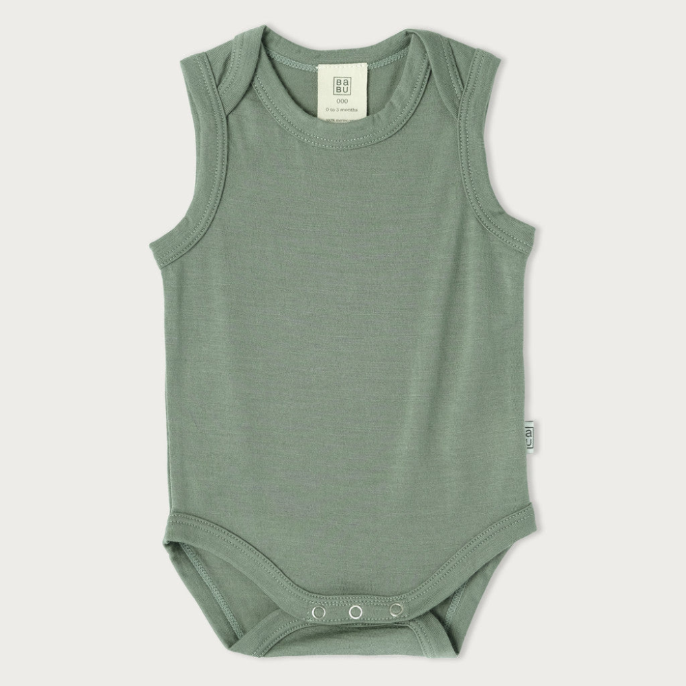 Merino Singlet Bodysuit | Sage