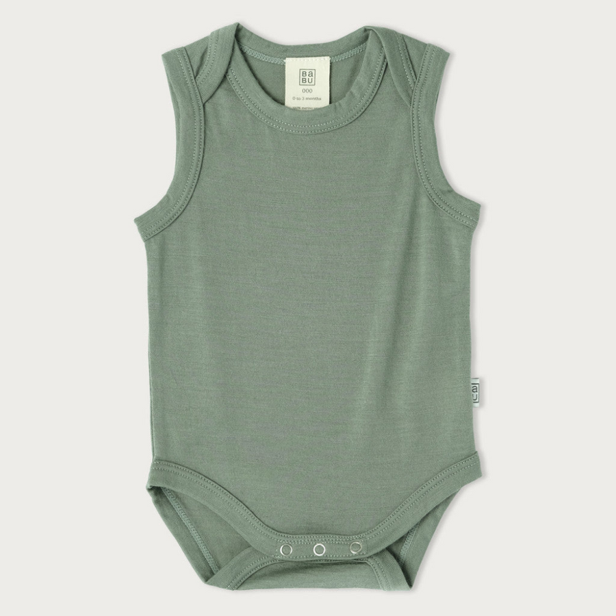 Merino Singlet Bodysuit | Sage