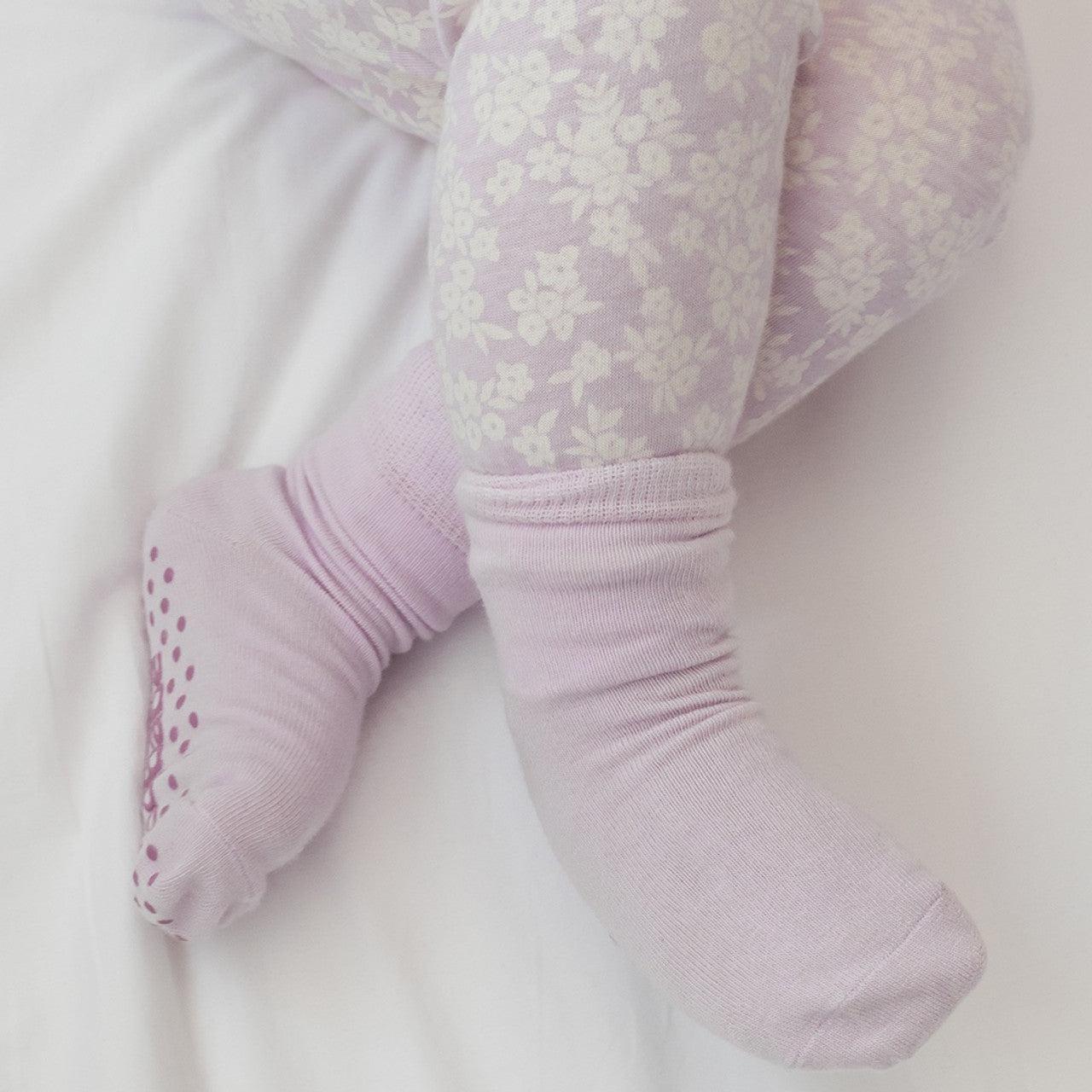 Grip Dot Sleepy Socks | Mauve - Merino & Me