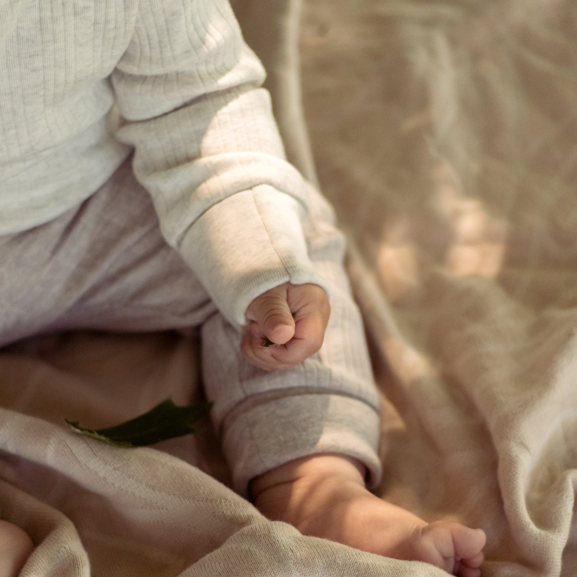 Long Sleeve Henley Top | Natural Marle